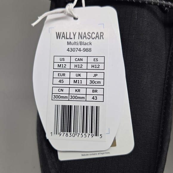 Hey Dude Wally NASCAR Shoes Mens Size 12 Black Ripstop Slip On Loafers NWT main image 6